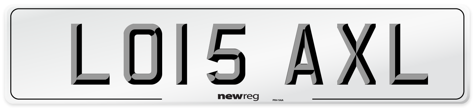 LO15 AXL Number Plate from New Reg